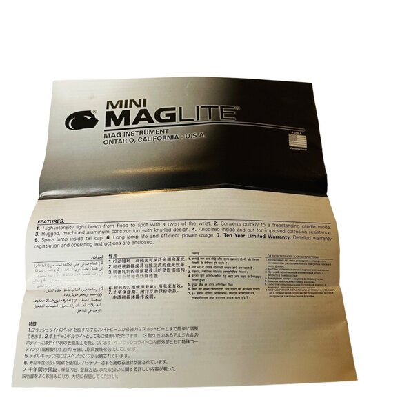 Mini Maglite 2-Cell AAA Flashlight Blue With Case & Manual - Picture 5 of 9